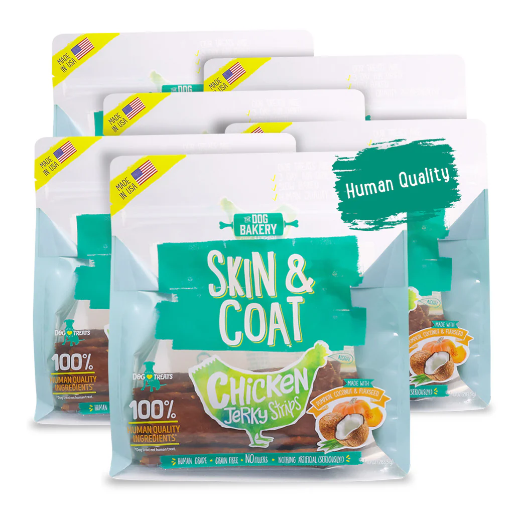 Chicken Skin and Coat Jerky Strips Dog Treats - 10 oz - Image 3