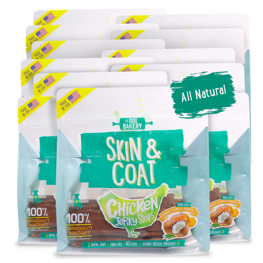 Chicken Skin and Coat Jerky Strips Dog Treats - 10 oz - Image 4