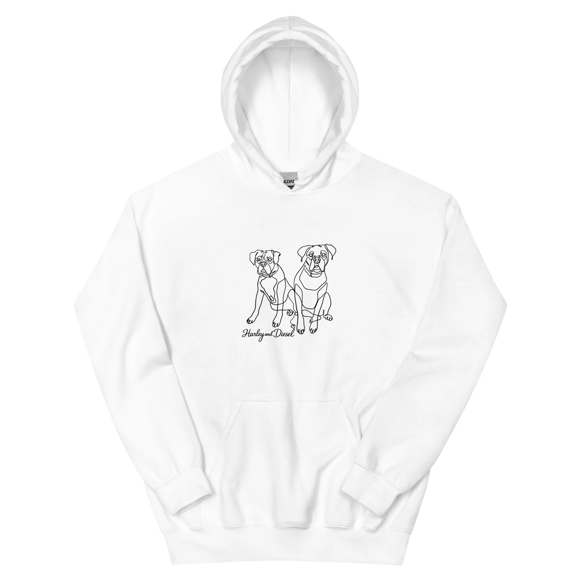 Sitting with Dogs [Diesel & Harley] Unisex Hoodie - Image 5