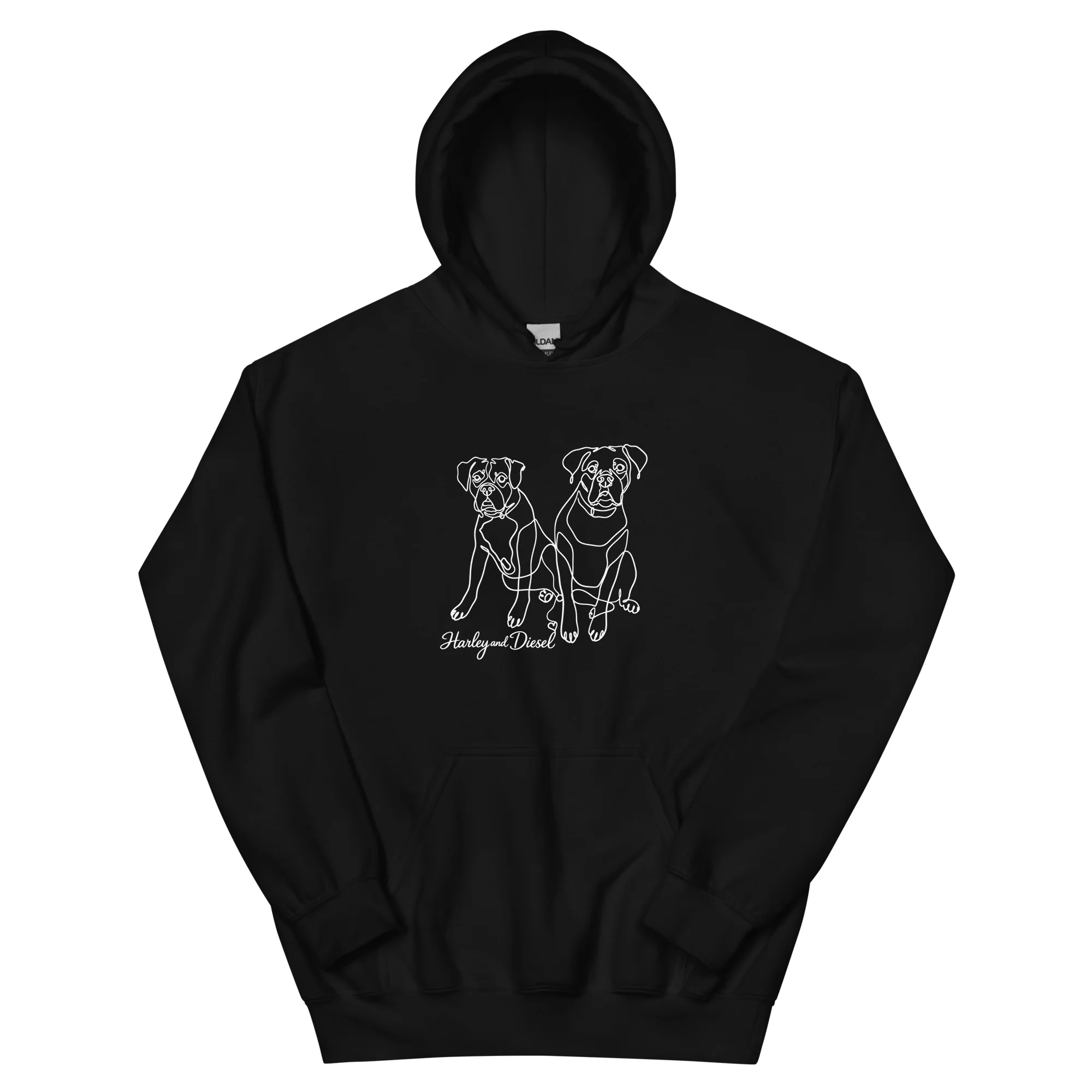 Sitting with Dogs [Diesel & Harley] Unisex Hoodie - Image 6