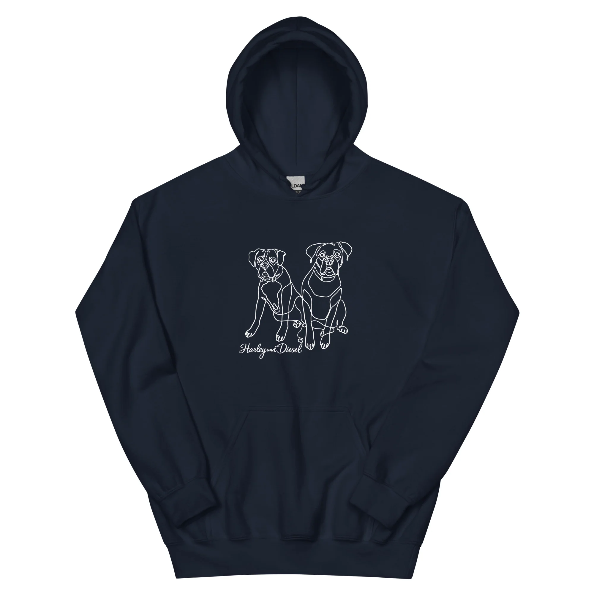 Sitting with Dogs [Diesel & Harley] Unisex Hoodie - Image 7