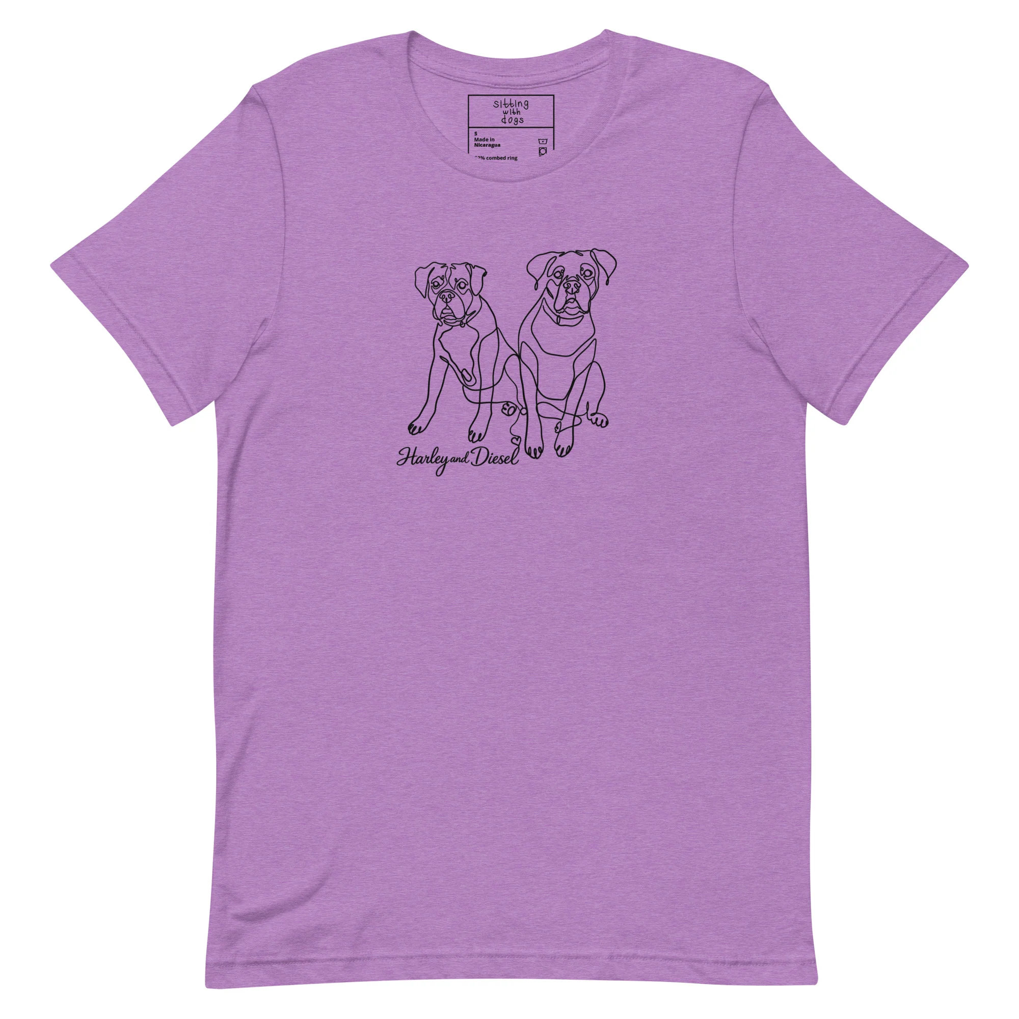 Sitting with Dogs [Diesel & Harley] Unisex t-shirt - Image 10