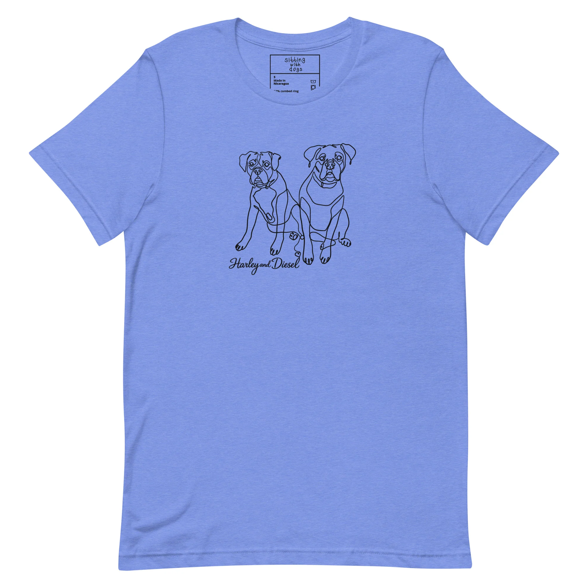 Sitting with Dogs [Diesel & Harley] Unisex t-shirt - Image 11