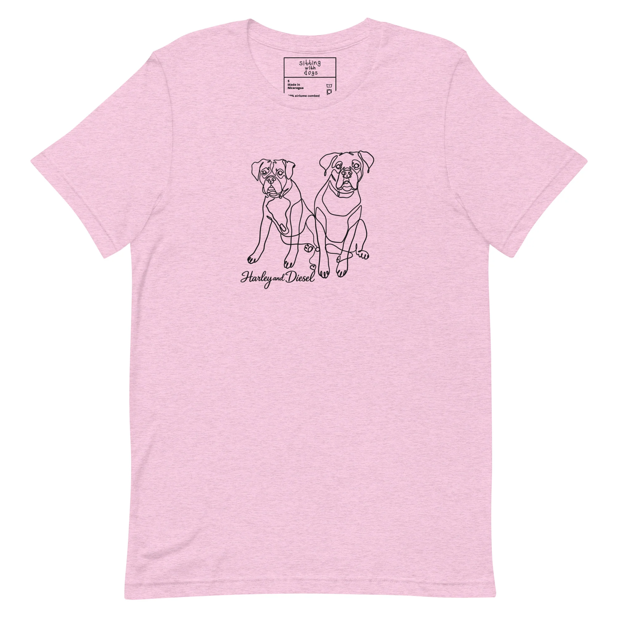 Sitting with Dogs [Diesel & Harley] Unisex t-shirt - Image 12