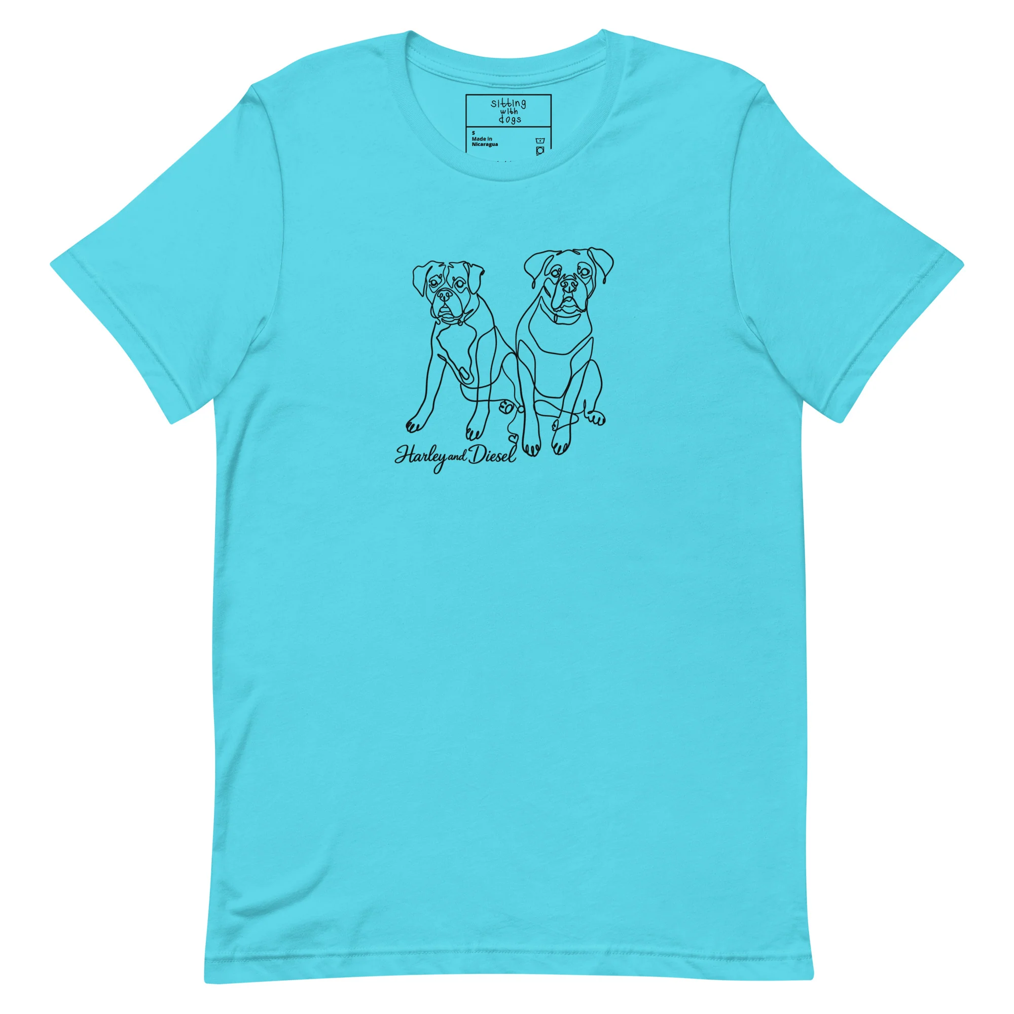 Sitting with Dogs [Diesel & Harley] Unisex t-shirt - Image 13