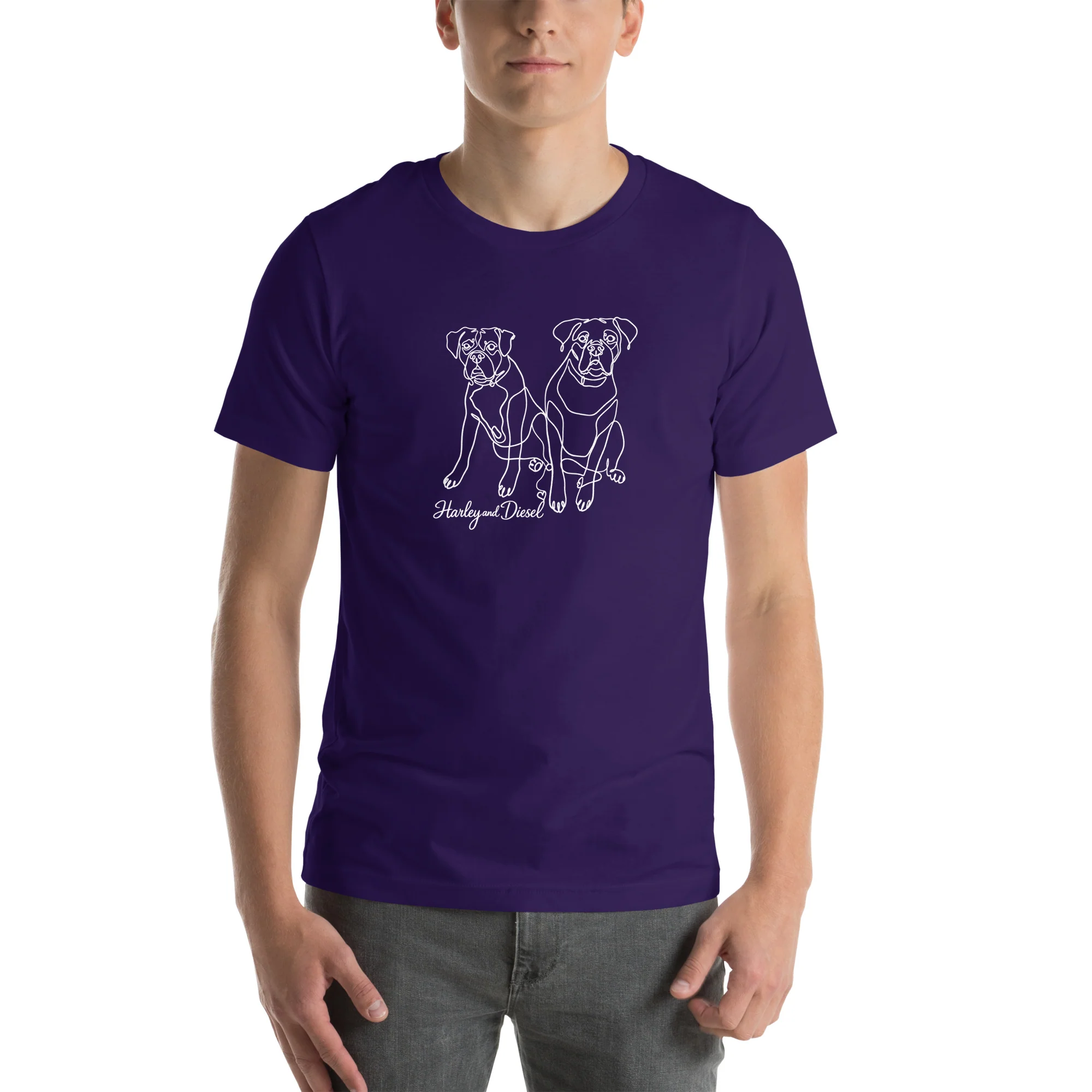 Sitting with Dogs [Diesel & Harley] Unisex t-shirt - Image 3
