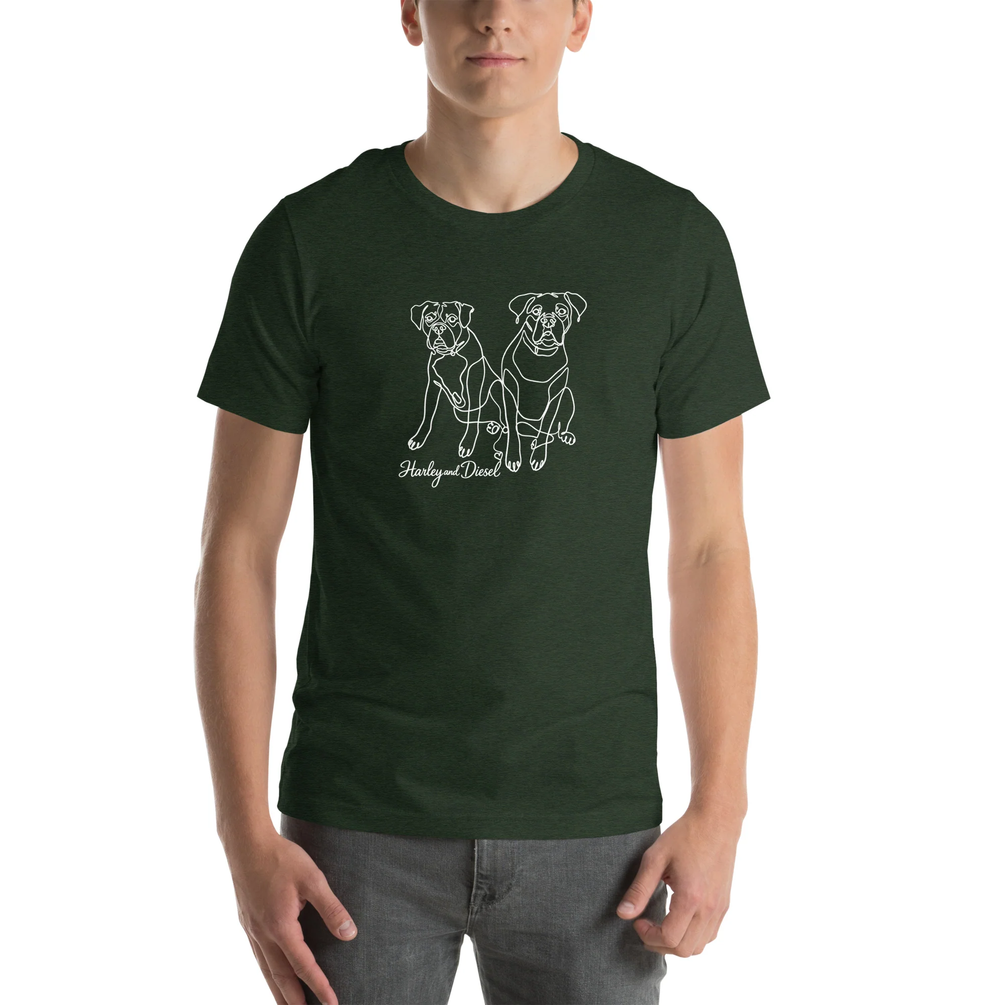 Sitting with Dogs [Diesel & Harley] Unisex t-shirt - Image 4