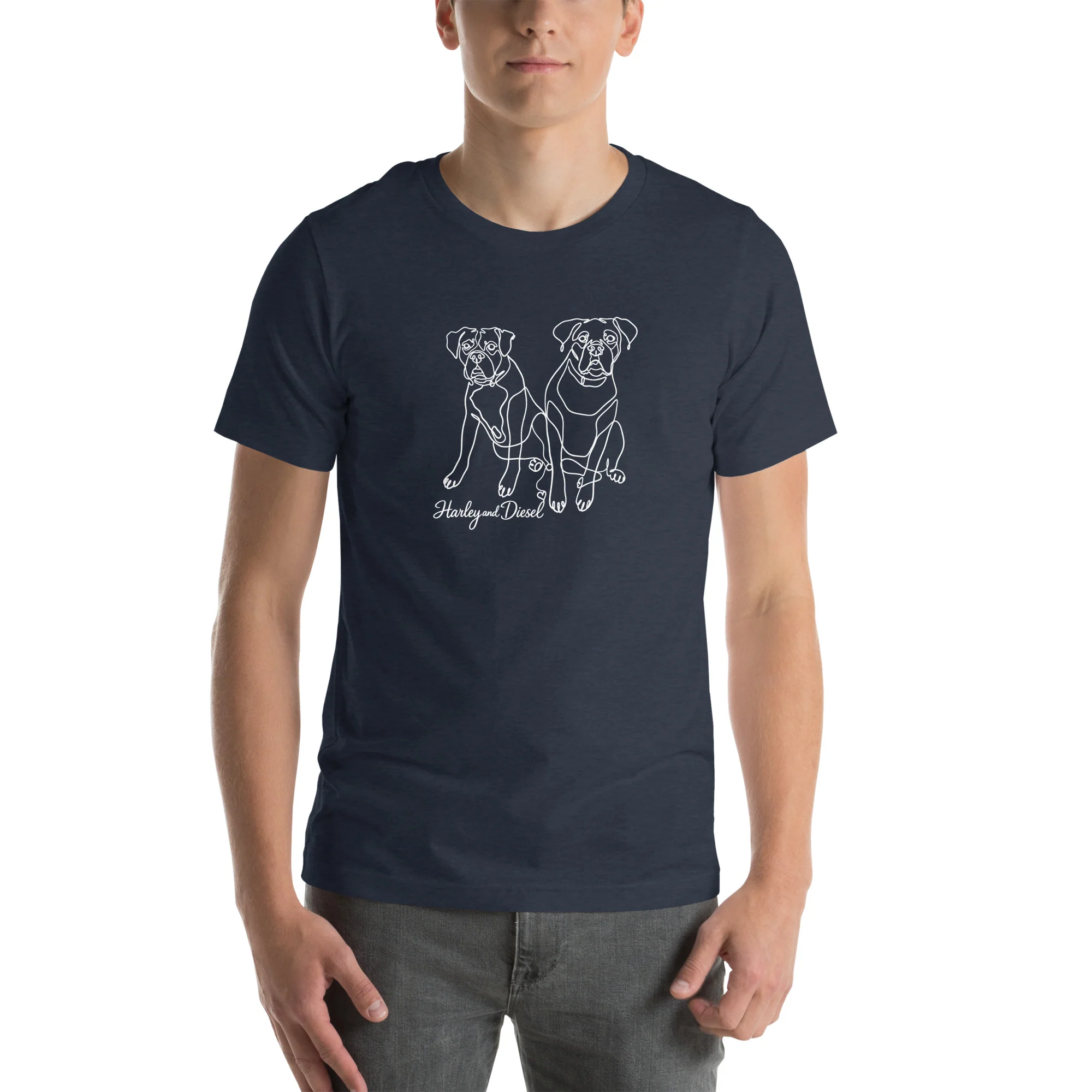 Sitting with Dogs [Diesel & Harley] Unisex t-shirt - Image 5