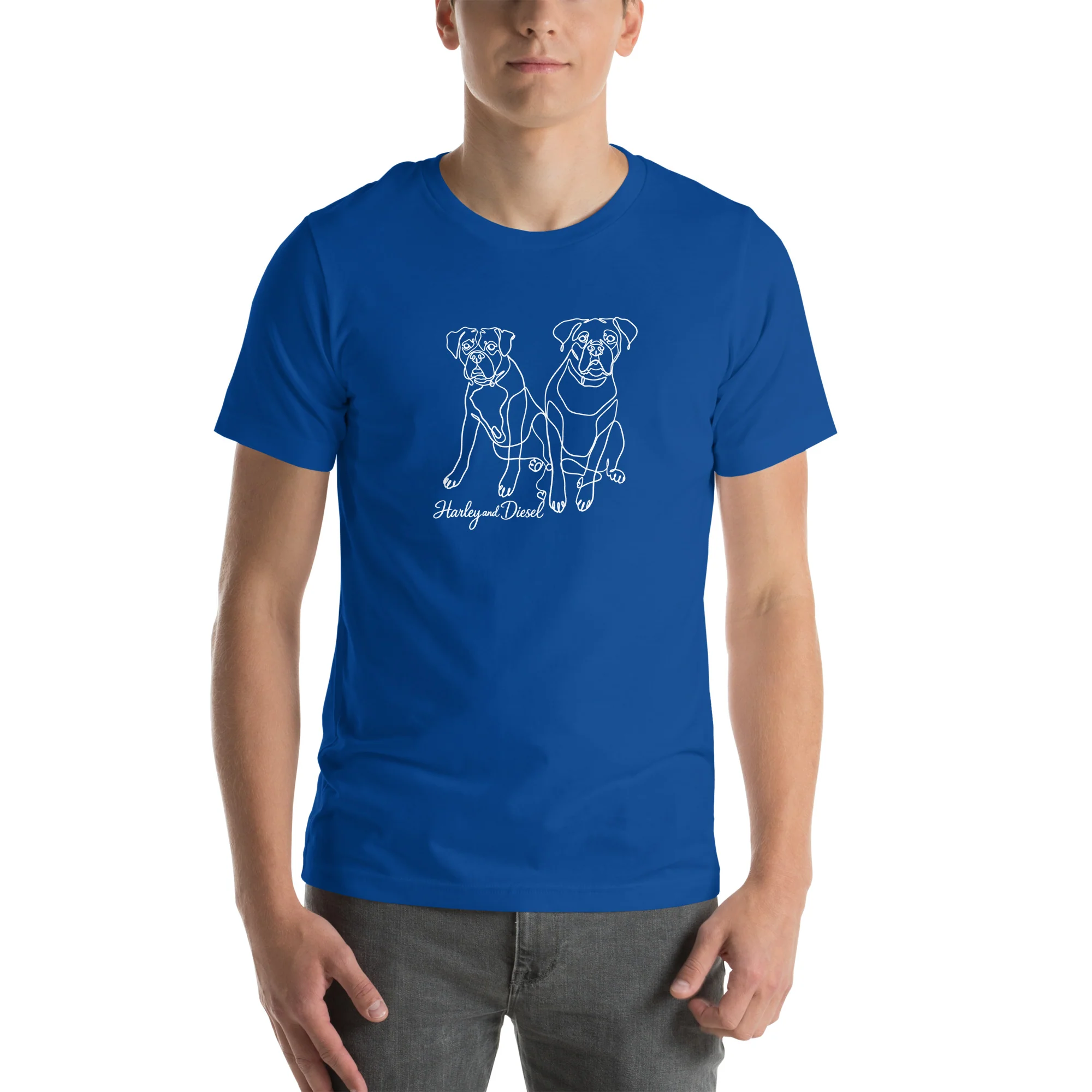 Sitting with Dogs [Diesel & Harley] Unisex t-shirt - Image 6