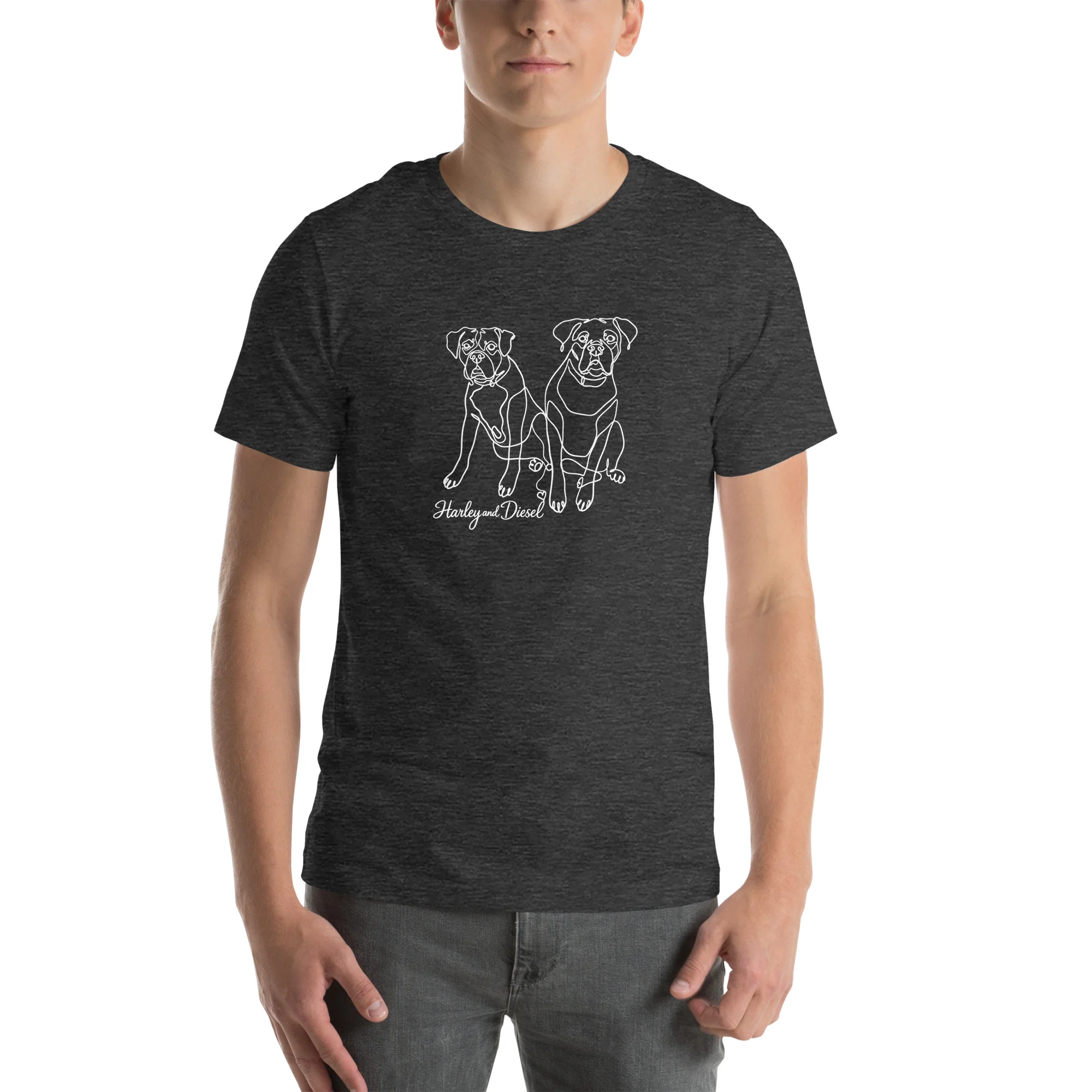 Sitting with Dogs [Diesel & Harley] Unisex t-shirt - Image 7