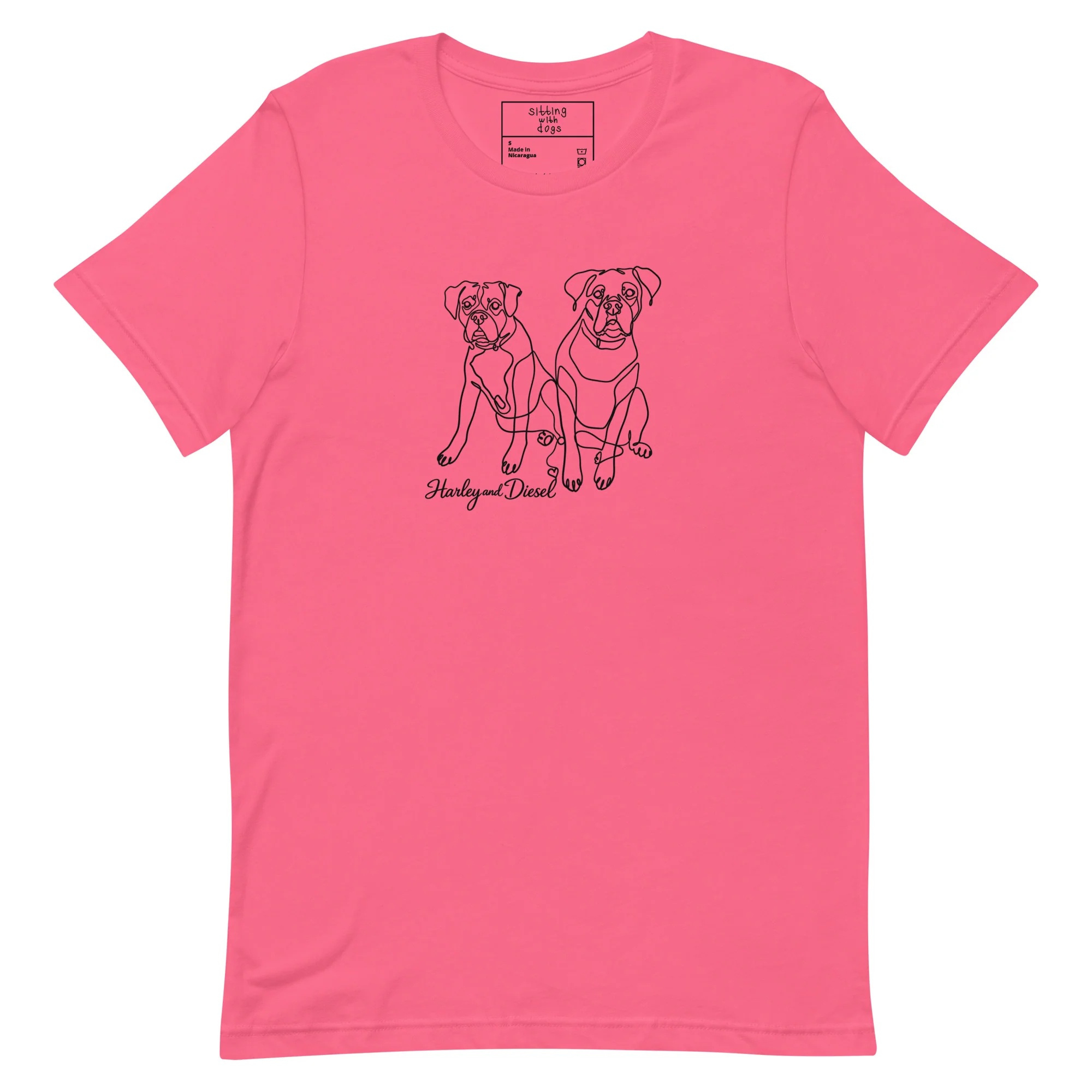 Sitting with Dogs [Diesel & Harley] Unisex t-shirt - Image 9