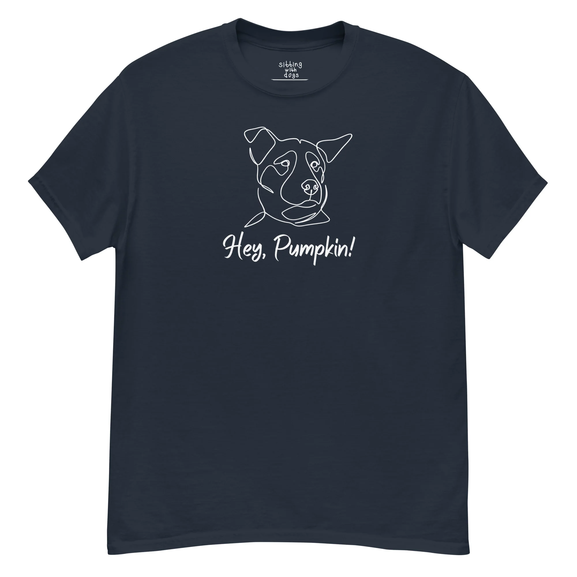 Sitting with Dogs [Pumpkin] Unisex Classic Tee - Image 3