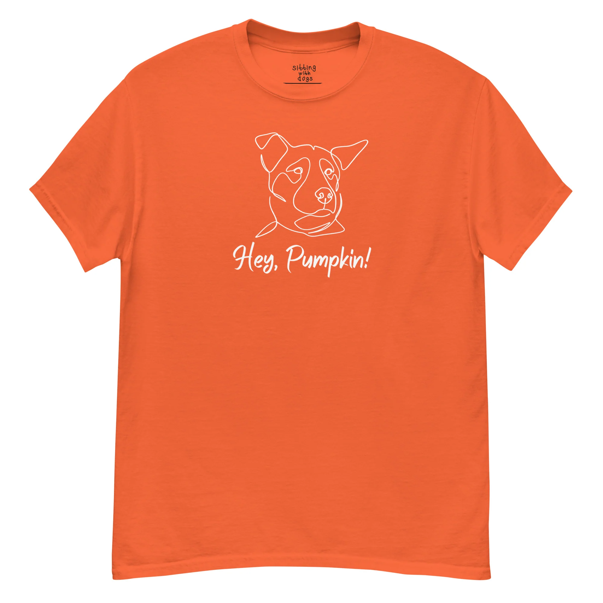 Sitting with Dogs [Pumpkin] Unisex Classic Tee - Image 9